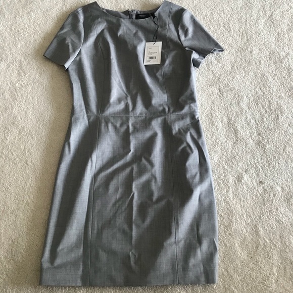 Theory Gray Cassii Dress Wool Blend - Picture 4 of 6
